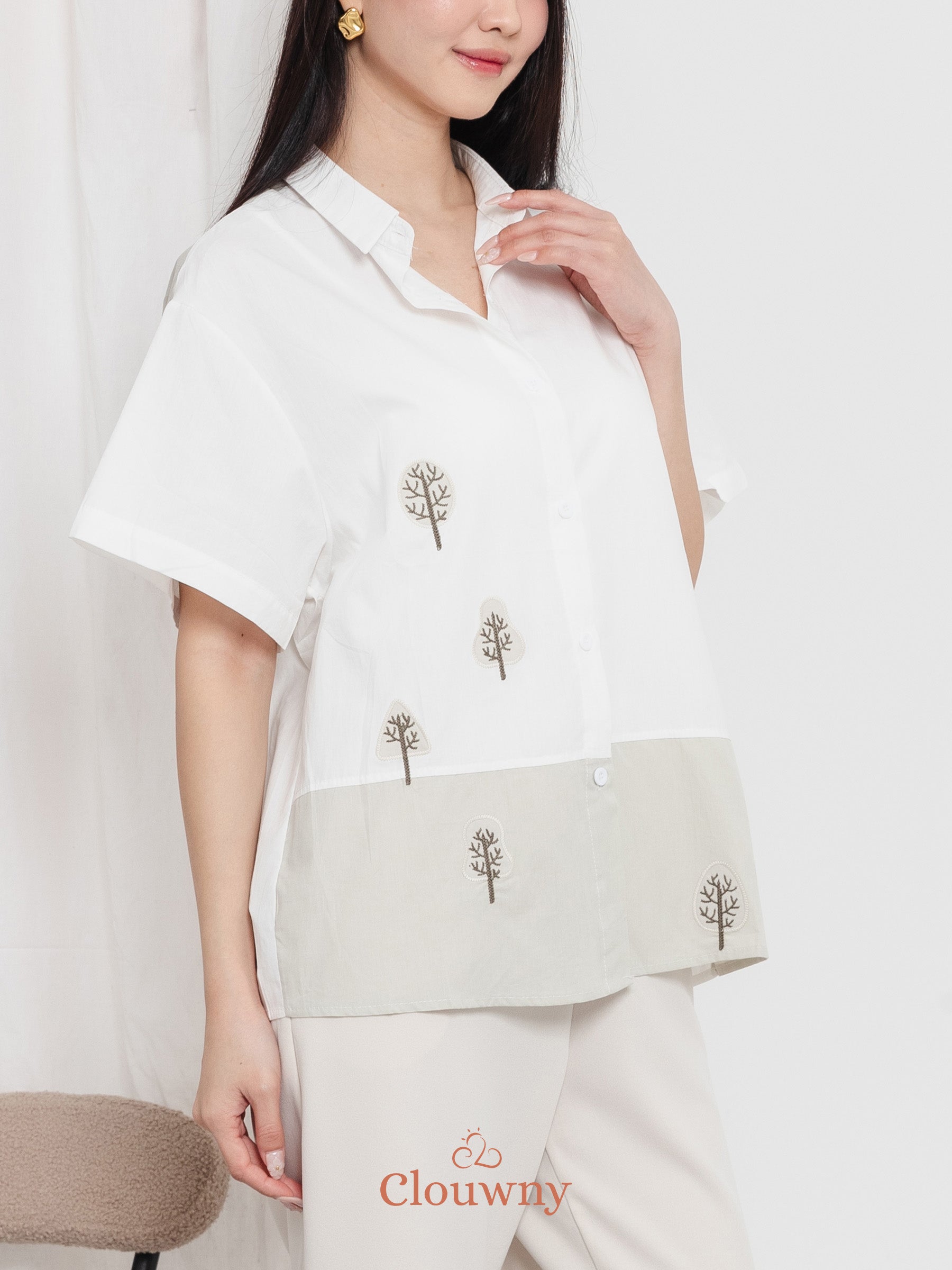 Yolka Cotton Shirt - White
